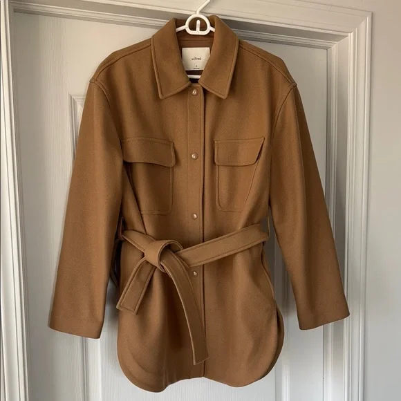 Wilfred Rialto Brown Utility Jacket with Belt and Collar - Picture 2 of 7